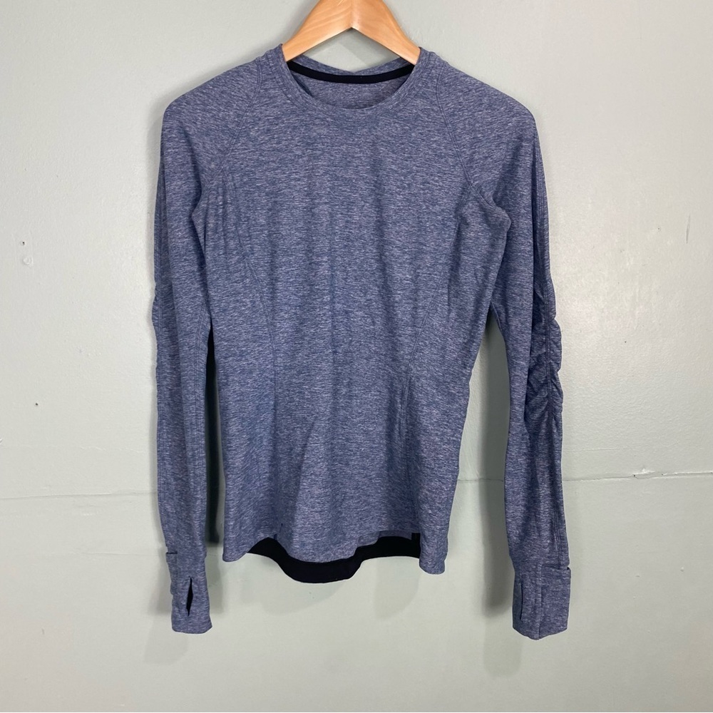 Lululemon Runderful Long Sleeve Pullover Top Blue Sz 6 W3BVSS‎